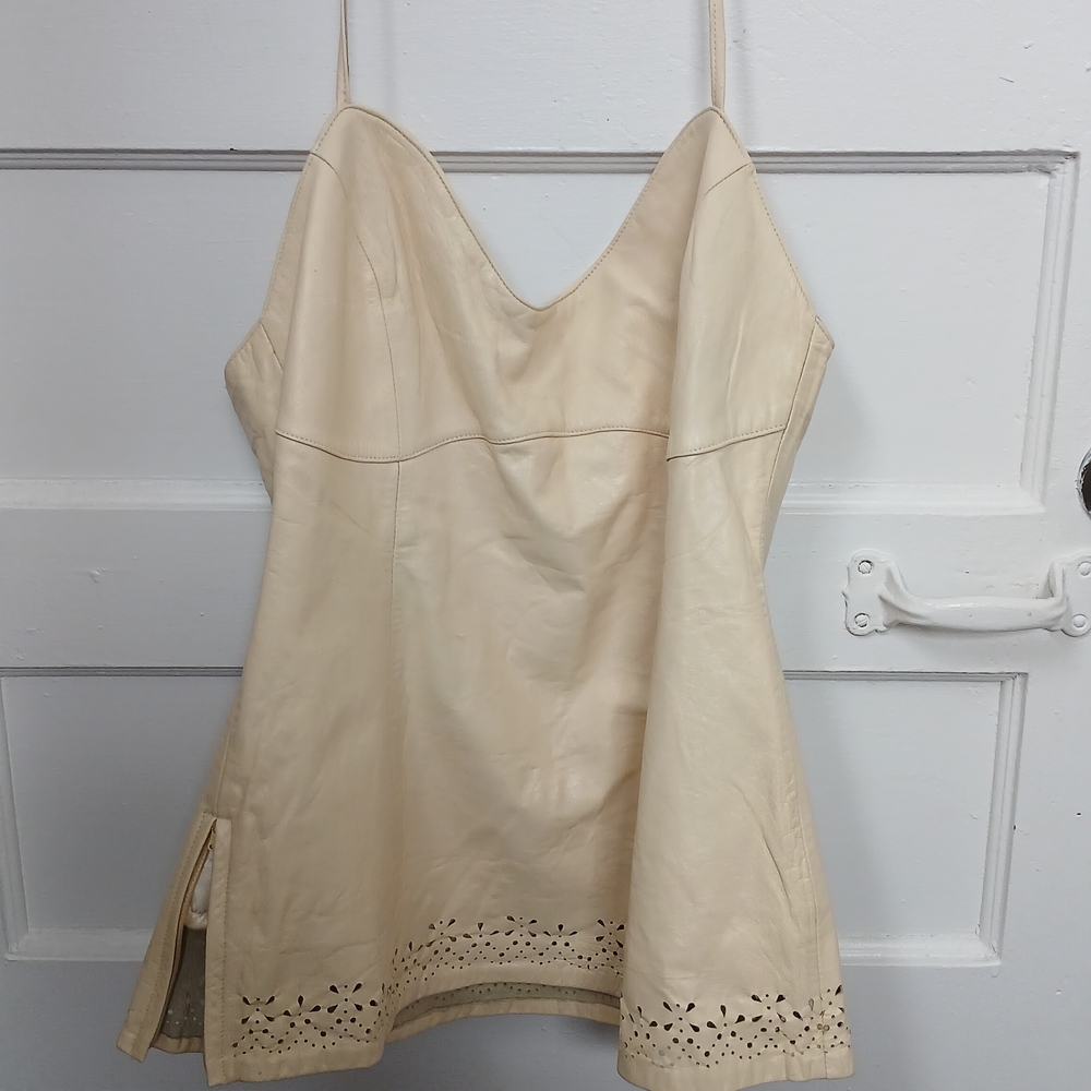 FUBU Cream Leather Vest